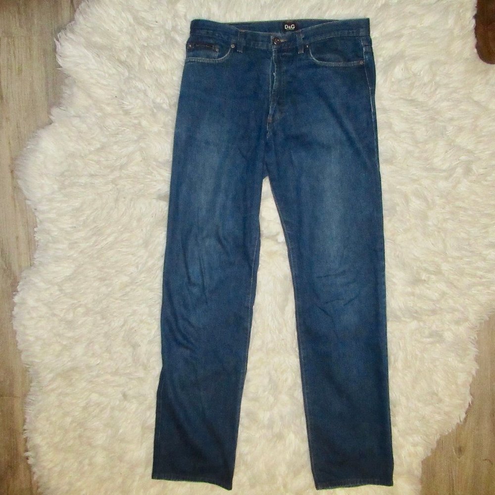 Dolce and Gabbana, D&G Line, Men's Made in Italy Blue Jeans - Size 34W